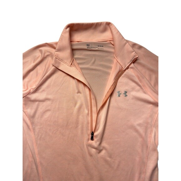 Under Armour HeatGear 1/4 Zip Pullover Women’s Large Pink Long Sleeve Top - Picture 4 of 9